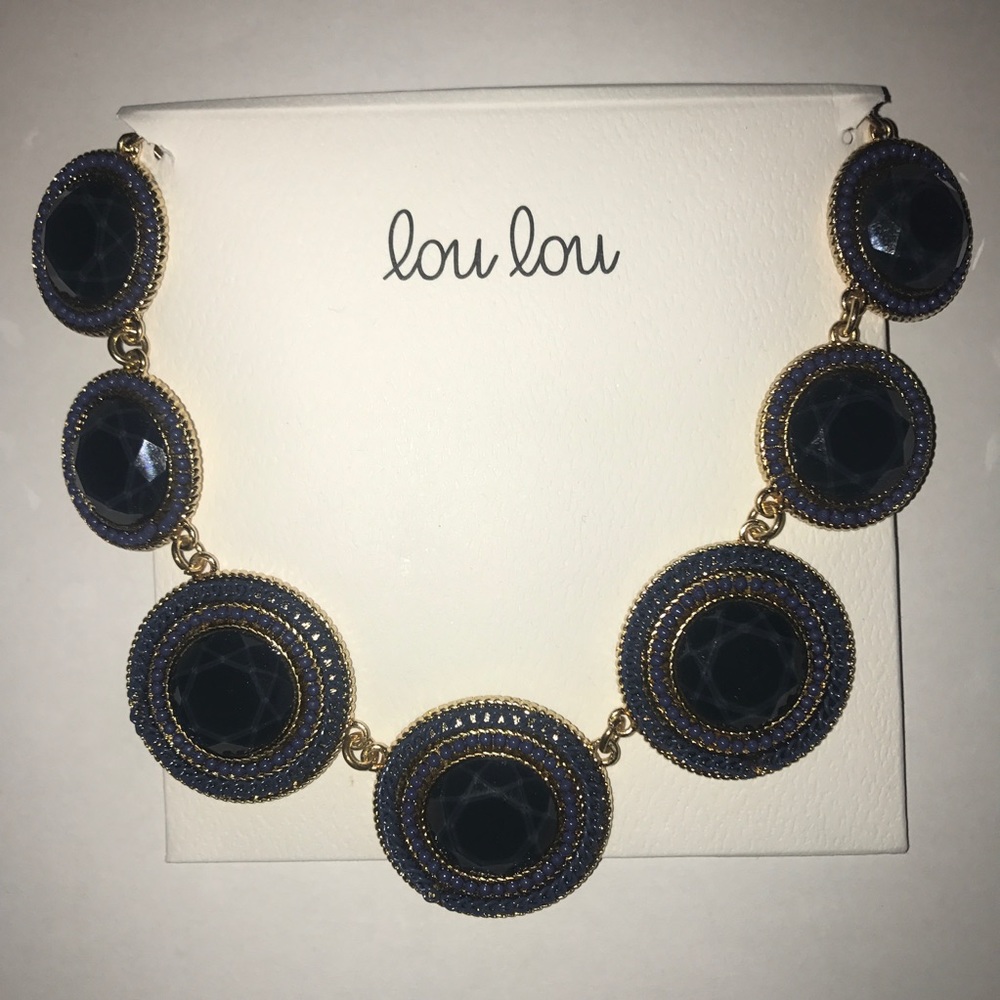 Navy and Gold Statement Necklace
